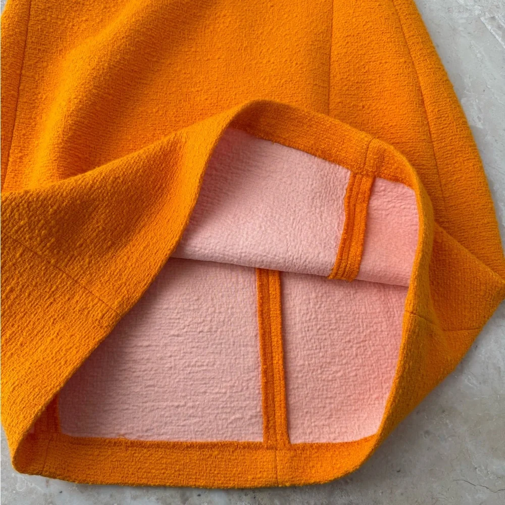 Zara Orange Tweed Sleeveless Mini Shift Dress - Picture 5 of 5